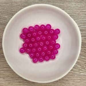 Pink Glass Beads 8mm Round 40 Bead Count #81